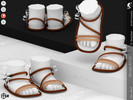 Sims 4 — Shoes Kp 2 3- Infant by KaTPurpura — Flat sandals with numerous ribbons and a bow.