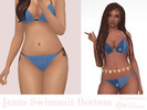 Sims 4 — Jeans Swimsuit Bottom by Dissia — Denim swimwear panties tied at sides