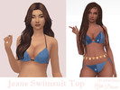 Sims 4 — Jeans Swimsuit Top by Dissia — Denim swimwear bra