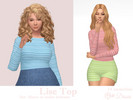 Sims 4 — Lise Top by Dissia — Striped long sleeves long top above or under bottoms