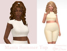 Sims 4 — Mania Summer Top by Dissia — Short sleeves short plaid sporty top