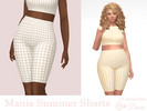 Sims 4 — Mania Summer Shorts by Dissia — High waist plaid summer above the knee sporty shorts