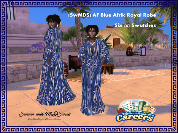Sim Resource Robe The Sims Resource | Adult Female Afrik Blue Royal Robe