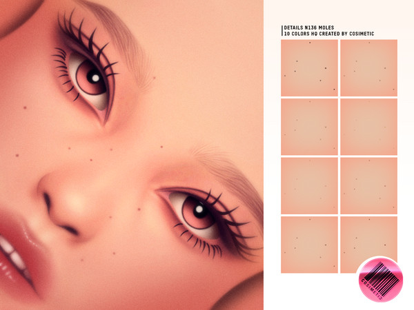 Sims 4 — Bare Soft Moles by cosimetic — Bare Soft Moles is a natural mole set designed to add subtle and realistic