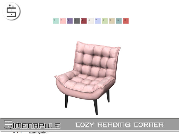 Sims 4 — [SeN4] Cozy Reading Corner - Armchair by Simenapule — A soft and stylish set designed to create a cozy reading