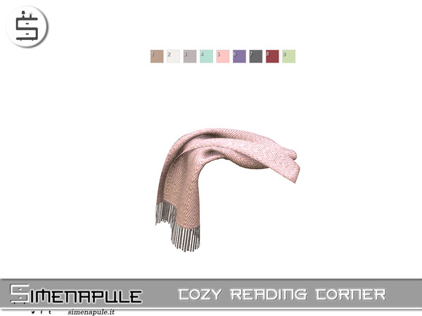 Sims 4 — [SeN4] Cozy Reading Corner - Blanket by Simenapule — A soft and stylish set designed to create a cozy reading