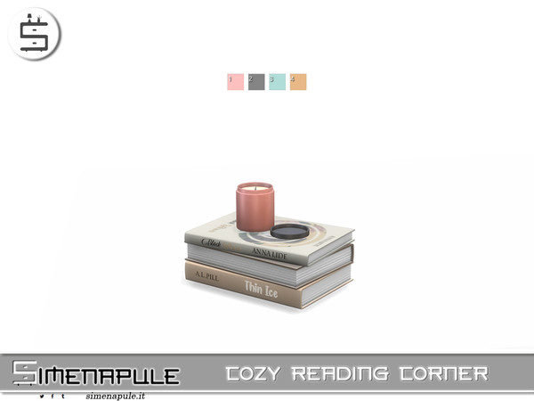 Sims 4 — [SeN4] Cozy Reading Corner - Book with a Candle by Simenapule — A soft and stylish set designed to create a cozy
