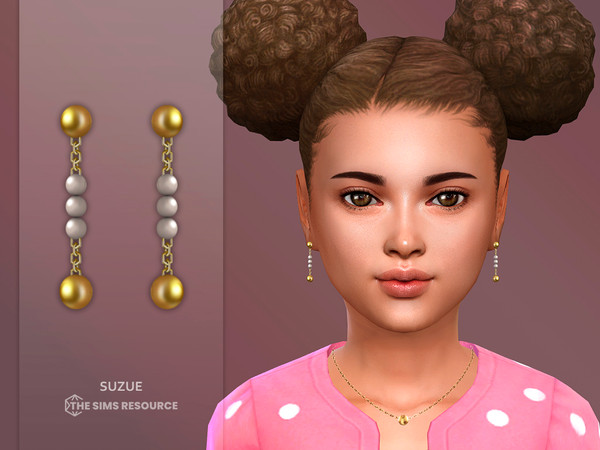 Sims 4 — Xandra Earrings Child by Suzue — New Mesh (Suzue)