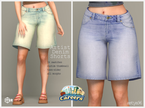 Sims 4 — Artist Denim Shorts by astya96cc — 24-26 swatches