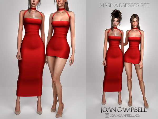 Sims 4 — MARINA DRESS by Joan_Campbell_Beauty_ — INCLUDES: LONG DRESS (14 swatches)