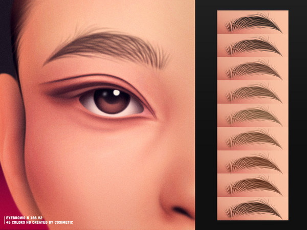 Sims 4 — Forma Linia Brows V2 by cosimetic — Eyebrows N186 V2 A natural-looking eyebrow design with slightly messy,