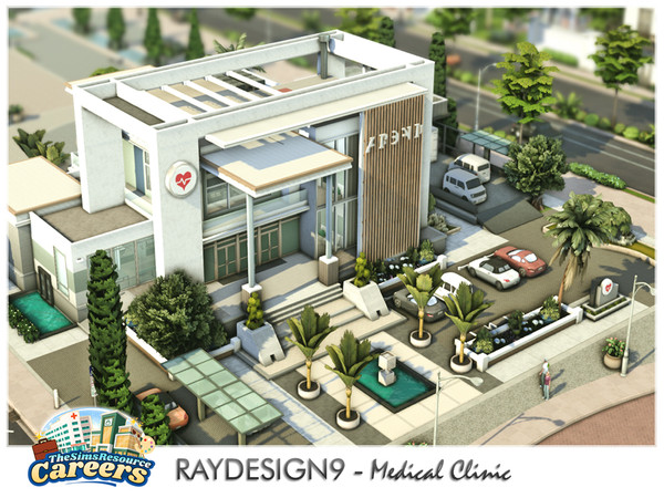 Sims 4 — Medical Clinic by RayDesign9 — This lot Medical Clinic (from Get To Works), 50x50 lot size with 2 floors. This