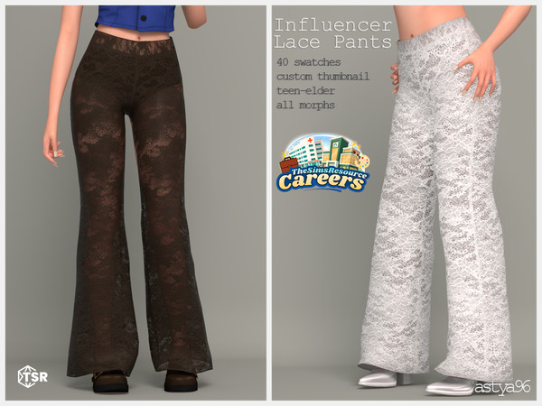 Sims 4 — Influencer Lace Pants by astya96cc — 40 swatches
