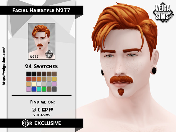 Sims 4 — Facial Hair Style N2 7 7 by David_Mtv2 — All maxis color (24 colors).