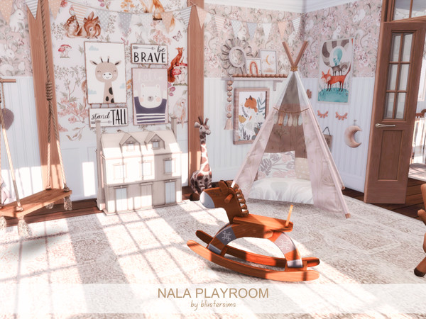 Sims 4 — Nala Playroom by BlusterSims — The Nala Playroom is a soft, whimsical space filled with cozy corners, playful