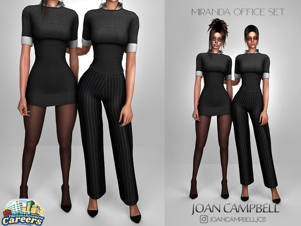 Sims 4 — MIRANDA OFFICE SET by Joan_Campbell_Beauty_ — INCLUDES: TOP (12 swatches)