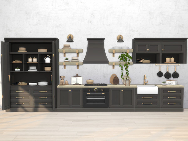 Sims 4 — Modern Farm Kitchen Part 3 by Comiko — Part 3 - Modern Farm Kitchen Set is base game compatible and consist of