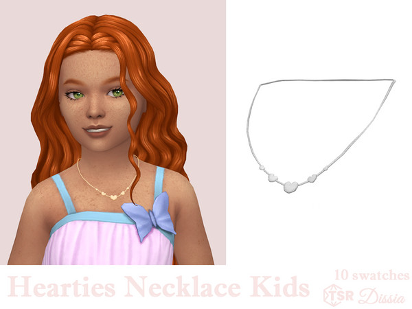 Sims 4 — Hearties Necklace Kids by Dissia — Necklace with small hearts for kids