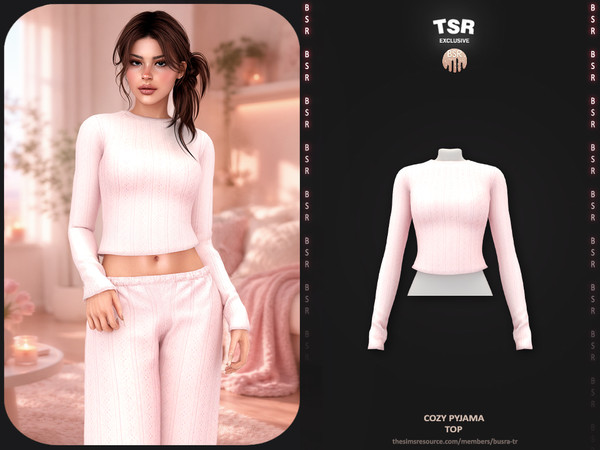 Sims 4 — Cozy Pyjama - Top BD1680 by busra-tr — - BD1680