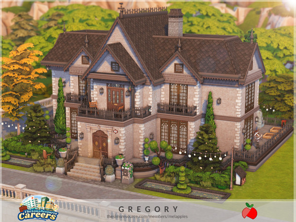 Sims 4 — Careers - Gregory by melapples — A 2 bedroom home for sims in the reaper career branch. 1st floor: hallway,