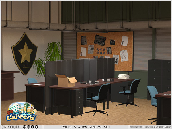 Sims 4 — Police Station General Set by Onyxium — Onyxium@TSR Design Workshop CSI Collection - Belong To The 2026 Year