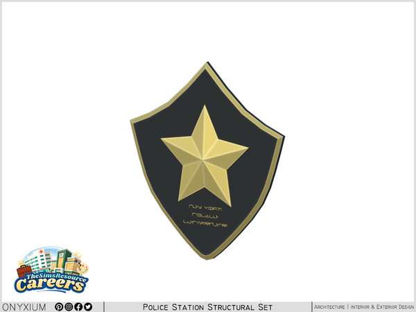 Sims 4 — CSI Police Service Wall Shield by Onyxium — Onyxium@TSR Design Workshop CSI Collection - Belong To The 2026 Year