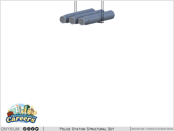 Sims 4 — CSI Suspended Modular Air Pipe Flat Short by Onyxium — Onyxium@TSR Design Workshop CSI Collection - Belong To