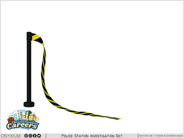 Sims 4 — CSI Investigation Tape With Stanchion Single by Onyxium — Onyxium@TSR Design Workshop CSI Collection - Belong To