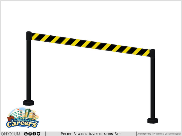 Sims 4 — CSI Investigation Tape With Stanchion Double by Onyxium — Onyxium@TSR Design Workshop CSI Collection - Belong To