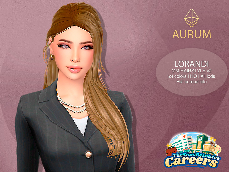 The Sims Resource | Aurum - Lorandi hairstyle set