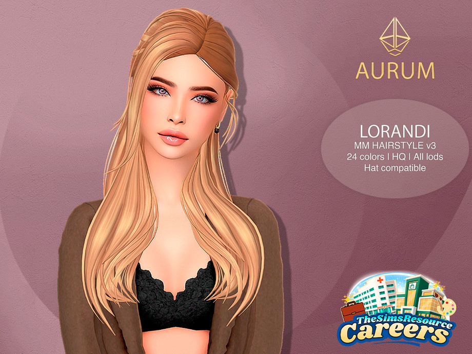 The Sims Resource | Aurum - Lorandi hairstyle set