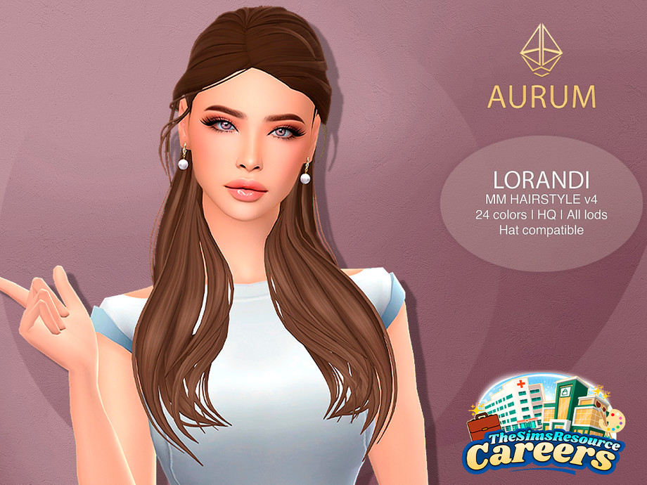 The Sims Resource | Aurum - Lorandi hairstyle set