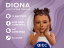 Sims 4 — Diona Hair by qicc — Half-up double space buns short bob hairstyle with edges. - Maxis Match