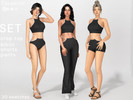 Sims 4 — Kaitlyn Cutout Clothing Set by talarian — Clothing set featuring halter crop top that can also be used as