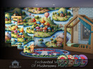 Sims 4 — Enchanted World Of mushrooms Mural by Emerald — Enchant your kids rooms with a fairyland of mushrooms wisdom.