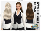 Sims 4 — Careers Collection Ottilie Half-Up Bun Hairstyle by Leah_Lillith — All LODs, Smooth bones, Custom CAS thumbnail,