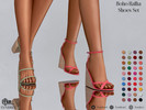 Sims 4 — Boho Raffia Shoes Set by LVNDRCC — Set of comfy, heeled raffia sandals in 40 trendy, bright and retro inspired