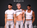 Sims 4 — MARQUIS set by ali1 — Set Includes: Semi-worn top, T-shirt, Tank top, Sweatpants and Bermuda Shorts