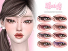 Sims 4 — Sugar Ribbon Eyeliner by Learxfl — Eyeliner, 10 swatches , HQ and BGC . Standalone item with thumbnail, Conflict