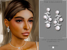Sims 4 — Diamond Leaf Bridal Earrings v1 by Glitterberryfly — A diamond drop earring with pearls and diamond leaf.