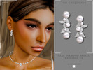 Sims 4 — Diamond Leaf Bridal Earrings v2 by Glitterberryfly — A diamond bridal earring with pearls
