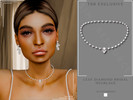 Sims 4 — Diamond Leaf Bridal Necklace by Glitterberryfly — A white diamond necklace with pearls