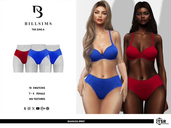 Sims 4 — Seamless Brief by Bill_Sims — This set includes a full cap bra and a pair of seamless briefs! - Female,