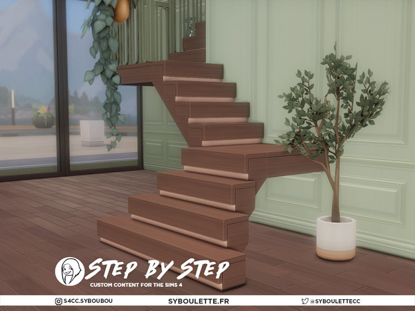 Sims 4 — Concrete Fence by Syboubou — The Royalty and Legacy DLC brought a fun new flared style to stairs, so I wanted to