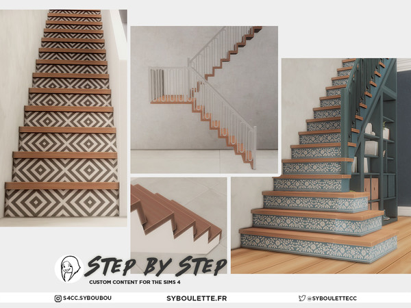 Sims 4 — Cane Railing by Syboubou — The Royalty and Legacy DLC brought a fun new flared style to stairs, so I wanted to