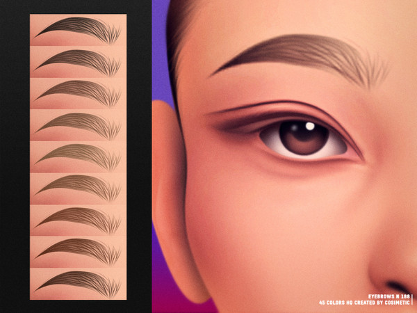 Sims 4 — Wild Grace Brows by cosimetic — Eyebrows N188 Wild Grace Brows combine softly untamed hair strokes with a