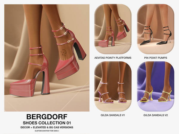 Sims 4 — Bergdorf - Aevitas Pointy Platfroms (Base Game) by VentaStudio — 35 Swatches