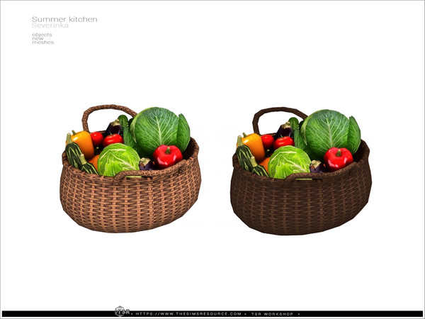 Sims 4 — Summer kitchen - basket vegetables by Severinka_ — A set of objects for decorating a veranda, patio, outdoor