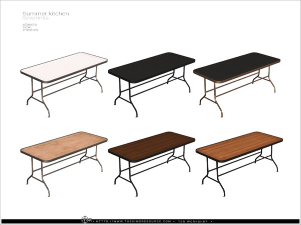 Sims 4 — Summer kitchen - dining table by Severinka_ — A set of objects for decorating a veranda, patio, outdoor grill
