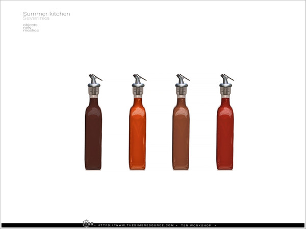 Sims 4 — Summer kitchen - sauce bottle by Severinka_ — A set of objects for decorating a veranda, patio, outdoor grill